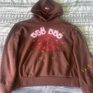 Bape Brown and Red Graphic Hoodie